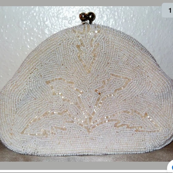 Vintage Bon Soir Beaded Clutch Purse Japan - Picture 7 of 8